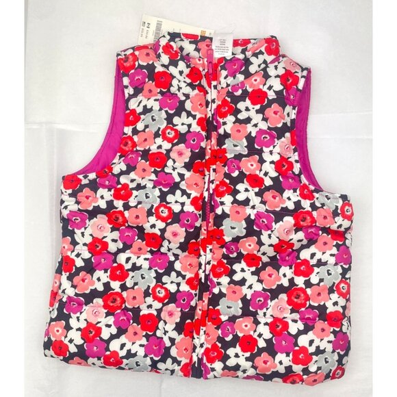 Gymboree Girl Floral Puffer Vest  Jacket S (5-6) - Picture 9 of 10